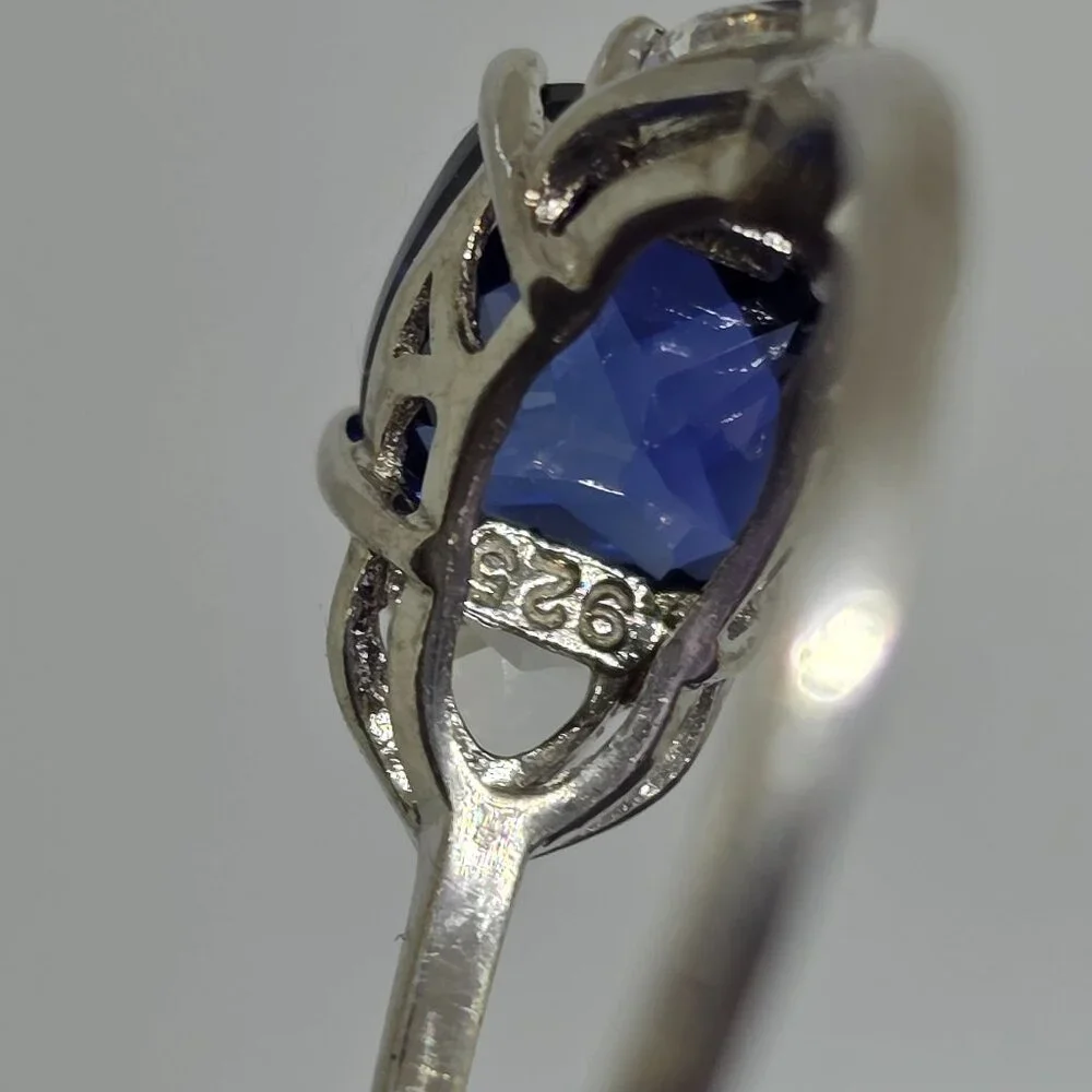 EMA Sterling Silver blue solitaire